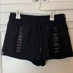 Doughnuts & Deadlifts black, lined short